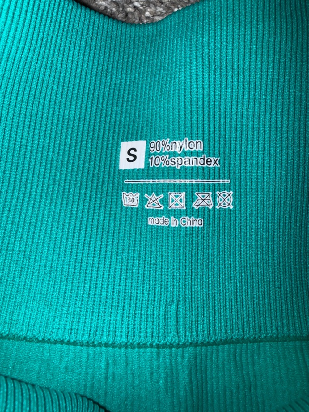 Three Ribbed Seamless Biker Shorts - Teal, Blue, Cream - Picture 4 of 5